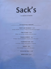 Restaurant Sack's à Fontenay-sous-Bois (la carte)
