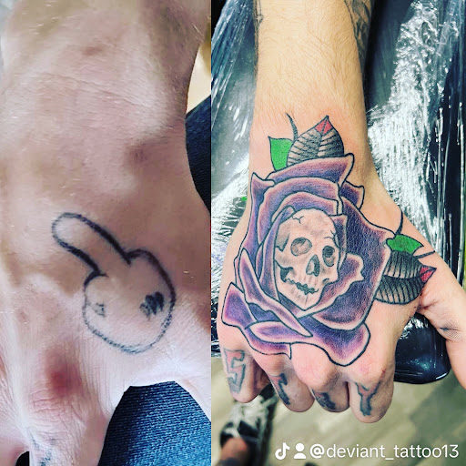 Explore monster hunter tattoo ideas, creative tattoo ideas in Excelsior Springs, available at Deviant Tattoo Studio