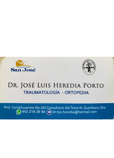 Dr. José Luis Heredia Porto. Especialista en Ortopedia y Traumatología.