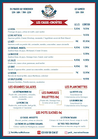Carte du Petit Marcel La Casse-croûterie à Mulhouse