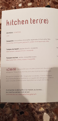 Restaurant Kitchen Ter(re) à Paris - menu / carte
