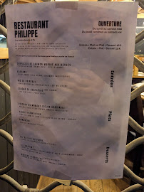 Carte du Restaurant Philippe à Rouen