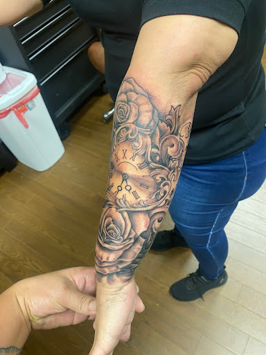 Find masonic tattoo sleeve ideas for your next unique tattoo in Calhoun at Ink Factory Tattoos