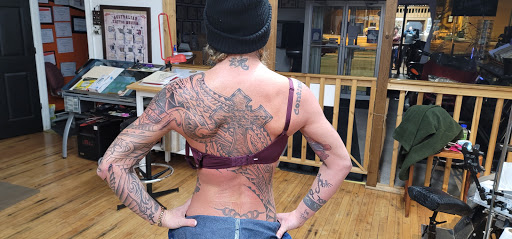 Explore men tattoo sleeve ideas, creative tattoo ideas in Galesburg, available at Hawks Tattoos