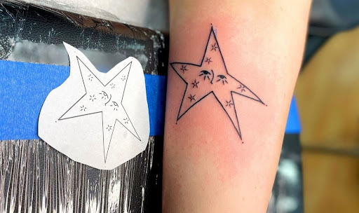 Explore tattoo cover up ideas on leg, creative tattoo ideas in Belgrade, available at The Loyal Sparrow Tattoo and Piercing