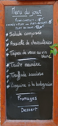 Restaurant français Auberge des Gabares à Cahors (le menu)