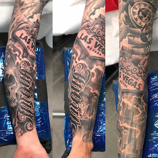 Explore tattoo sleeve black and grey ideas, creative tattoo ideas in Lockport, available at Archer Ink Tattoo