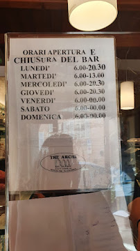Menu du Bar Gelateria Tre Archi à Petritoli