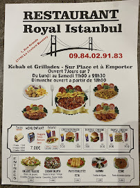 Restaurant Royal istanbul à La Couture-Boussey (le menu)