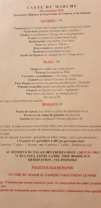 Menu / carte de Au Bonheur du Palais à Bordeaux