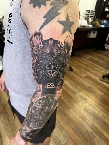 Explore soundwave tattoo ideas, creative tattoo ideas in Clarksville, available at Dark Raine Tattoo