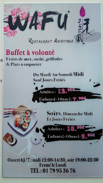 Menu du Wafu à Aulnay-sous-Bois