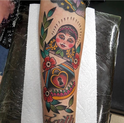 Explore v8 tattoo ideas, creative tattoo ideas in Wilmington, available at Lost Harbor Tattoo