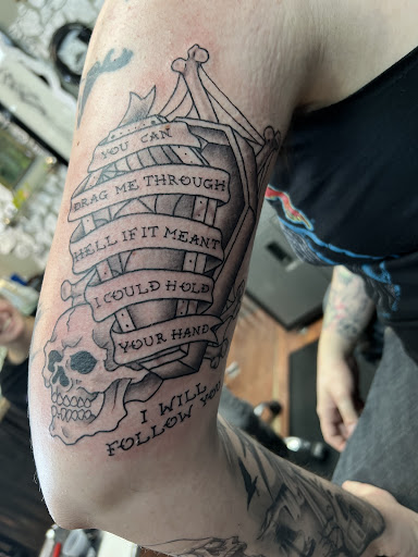 Explore stone tattoo ideas, creative tattoo ideas in Waterford, available at Dixie Tattoo Company