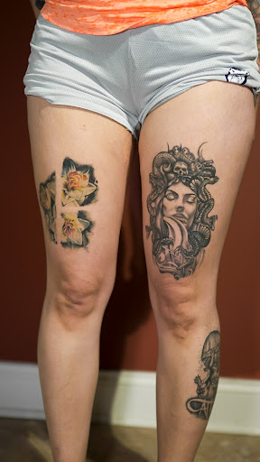 Explore family arm sleeve tattoo ideas, creative tattoo ideas in Nashville, available at RedBird Tattoo