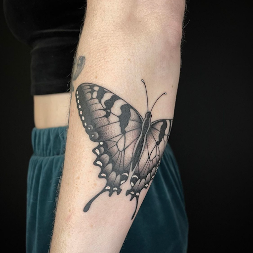 Explore guardian angel tattoo ideas, creative tattoo ideas in Charlotte, available at Canvas Tattoo & Art Gallery