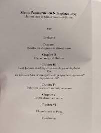 Restaurant Pantagruel Paris à Paris menu