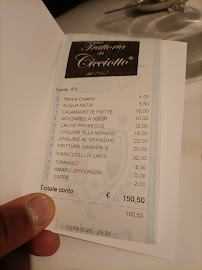 Menu / carte de Cicciotto Pizzeria Vista Mare à Naples