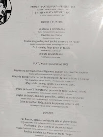 Restaurant français La Pie Noir à Paris (le menu)