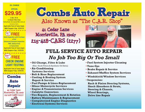 Auto Repair Shop «Combs Auto Repair The Car Shop», reviews and photos, 41 Cedar Ln, Morrisville, PA 19067, USA