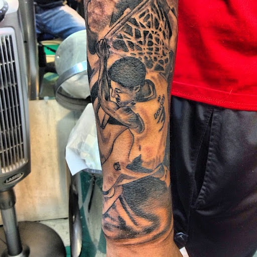 Explore outdoor tattoo sleeve ideas, creative tattoo ideas in Huntsville, available at Blacktide Tattoo Co.