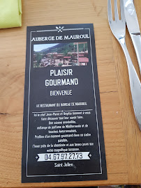 Restaurant Auberge de mauroul à Saint-Julien (la carte)