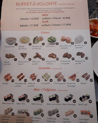 Buffet Sentier à Paris menu