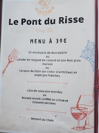 Menu du Restaurant Le Pont du Risse à Saint-Jeoire