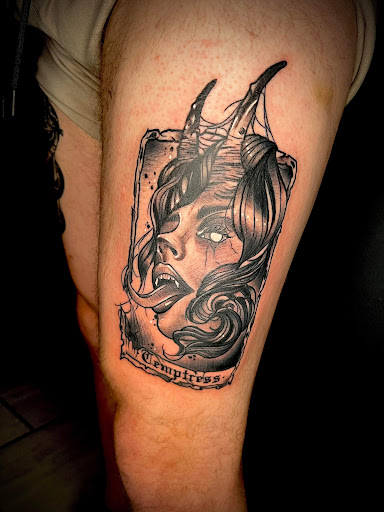 Explore gravestone tattoo ideas, creative tattoo ideas in Cadillac, available at Limitless Ink Tattoo Studio