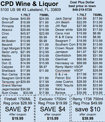 Liquor Store «CPD WINE & LIQUOR», reviews and photos, 5100 US Hwy 98 N, Lakeland, FL 33809, USA