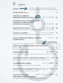 Menu / carte de Romeo Ristomare à Santa Severa