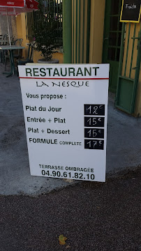 Menu du Restaurant La Nesque à Villes-sur-Auzon