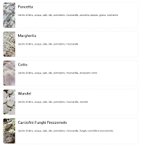 Menu / carte de Pizzeria al Taglio e alla Pala Voglia della Pizza Verona à Verona