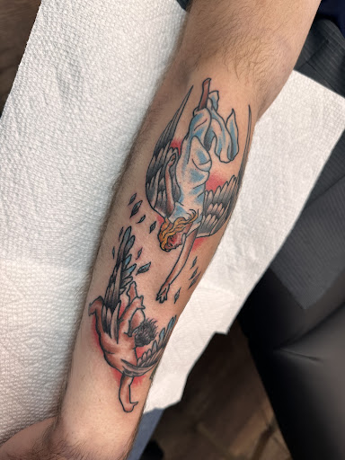 Explore jesus cross tattoo ideas, creative tattoo ideas in Orwigsburg, available at Small World Tattoo