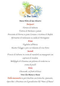 Menu / carte de Ristorante Le Due Lune à Rome