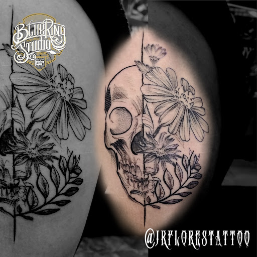 Explore japanese leg tattoo ideas, creative tattoo ideas in Caldwell, available at Blue Ring Studio Tattoo & Piercing