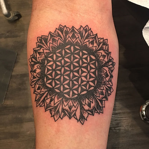 Explore mens thigh tattoo ideas, creative tattoo ideas in Beachwood, available at Ink On Ink Off IOIO Studio