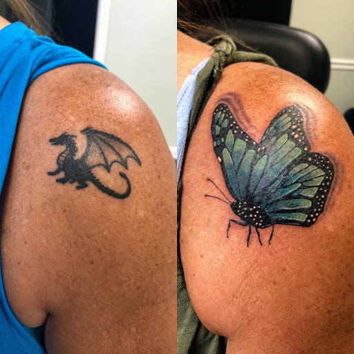 Explore ideas for stomach tattoos, creative tattoo ideas in Englewood, available at Point of Entry Tattoo