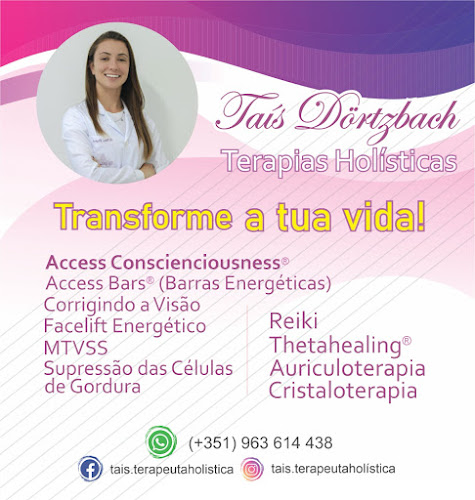 Taís Dortzbach - Terapias Holísticas - Reiki - Access Bars - Auriculoterapia - Facelift Energético - Pindas Chinesas - Barras de Access - Psicólogo