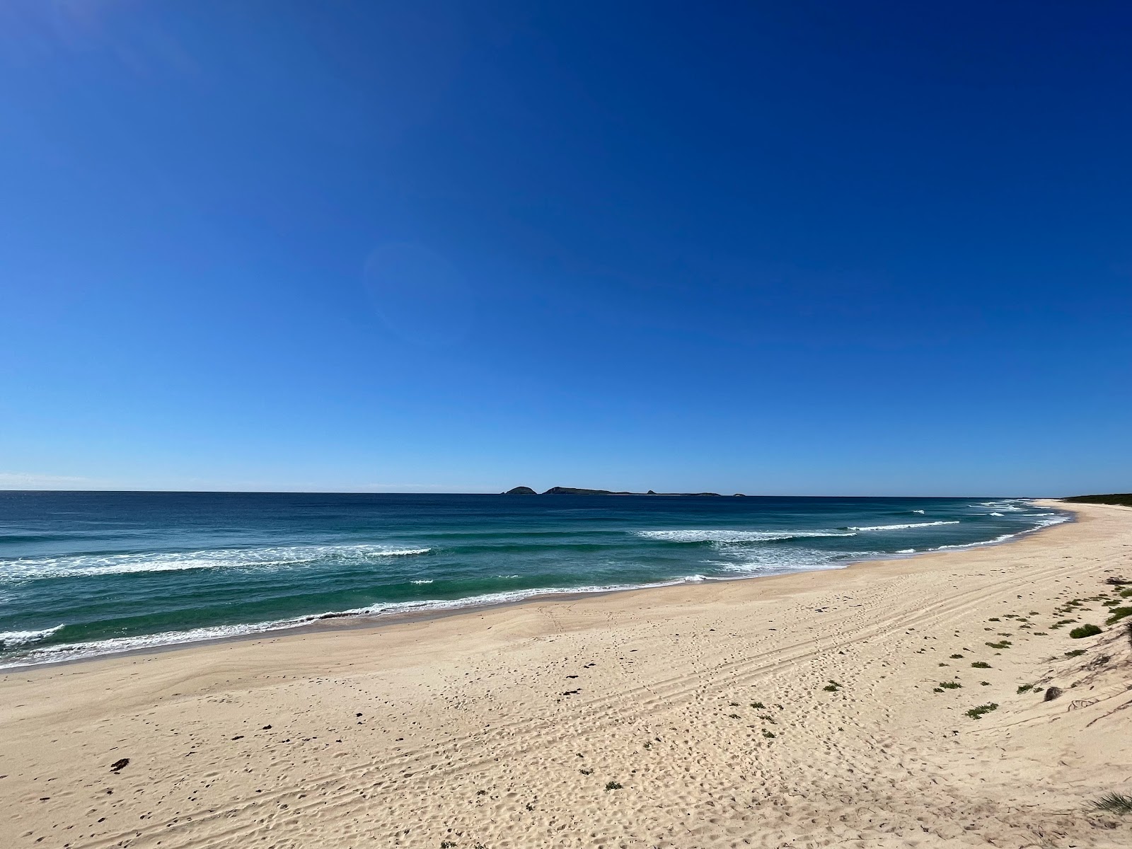 Zdjęcie Mungo Beach z powierzchnią jasny, drobny piasek