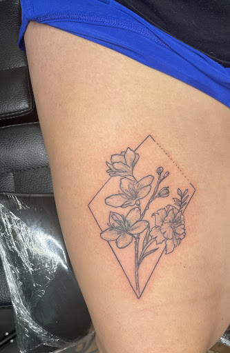 Explore front shoulder tattoo ideas, creative tattoo ideas in Abingdon, available at Lone Sparrow Tattoo Shop