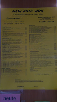 Restaurant vietnamien Asia Wok à Memmingen (la carte)