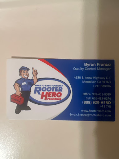 Plumber «Rooter Hero Plumbing», reviews and photos, 4650 E Arrow Hwy c, Montclair, CA 91763, USA
