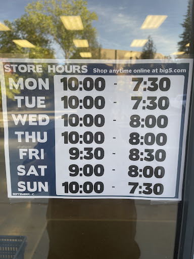 Sporting Goods Store «Big 5 Sporting Goods - Placerville», reviews and photos, 284 Placerville Dr, Placerville, CA 95667, USA