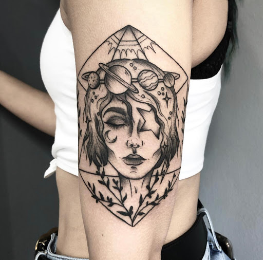 Explore small warrior tattoo ideas, creative tattoo ideas in Charlotte, available at Canvas Tattoo & Art Gallery