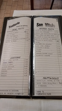 Trattoria San Vitale à Pistoia menu