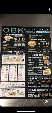 Menu du OBK O' Bon Kebab à Saint-Médard-de-Guizières