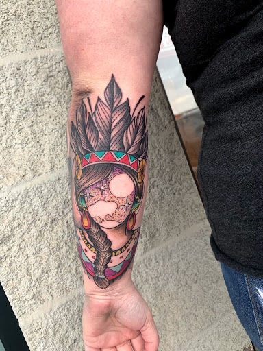 Explore family crest tattoo ideas, creative tattoo ideas in Rapid City, available at Pinup Parlor Tattoo Studio