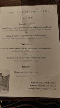 Le Moulin des Chevaliers à Sarlat-la-Canéda menu