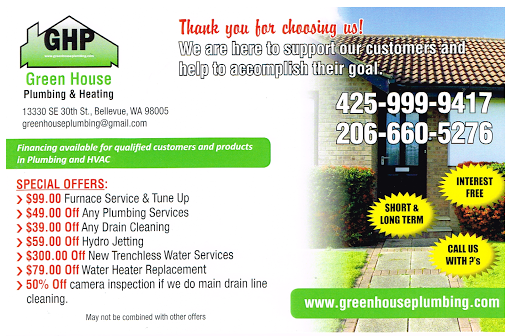Plumber «Green House Plumbing and Heating», reviews and photos, 13330 SE 30th St, Bellevue, WA 98005, USA